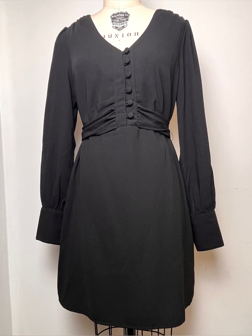 Sz M Alice Temperley for Target Long-Sleeve Button-Front V-Neck Dress